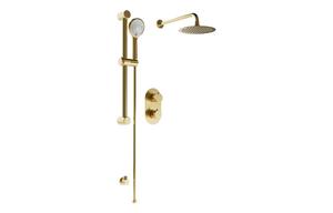 Shower Rail with Round 3 Mode Handset - Brushed Brass